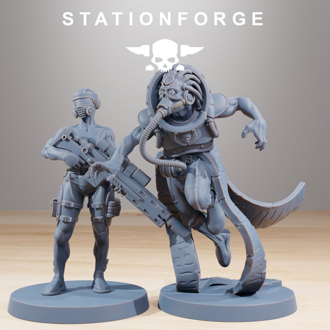 3D Printed GrimCorp Bounty Hunters x10 by StationForge Miniatures