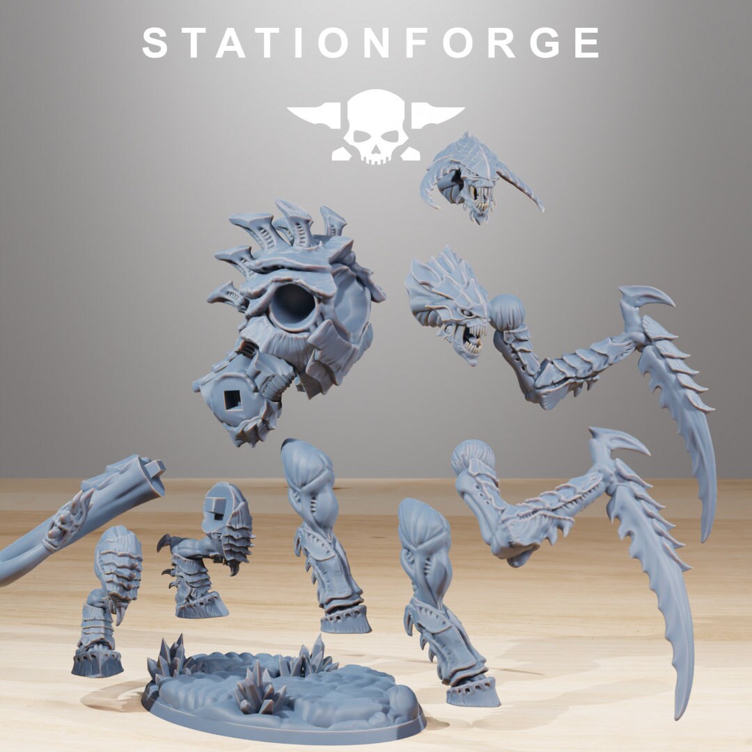 3D Printed Xenarid Necrothorn by StationForge Miniatures