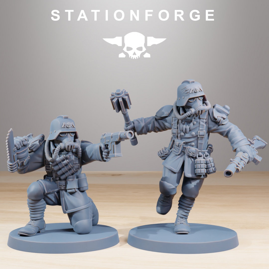 3D Printed Grim Guard Xenarid Hunters x10 by StationForge Miniatures