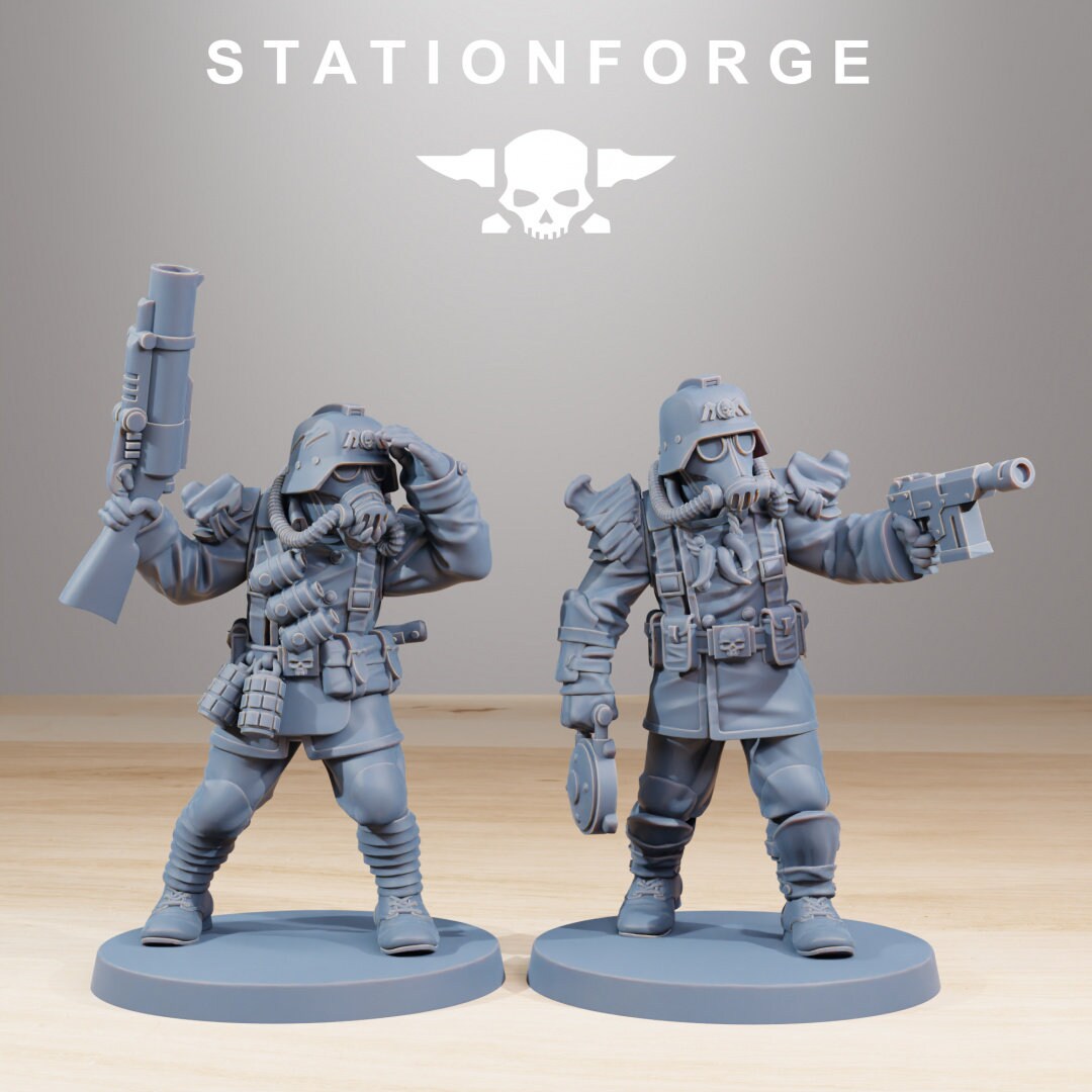 3D Printed Grim Guard Xenarid Hunters x10 by StationForge Miniatures