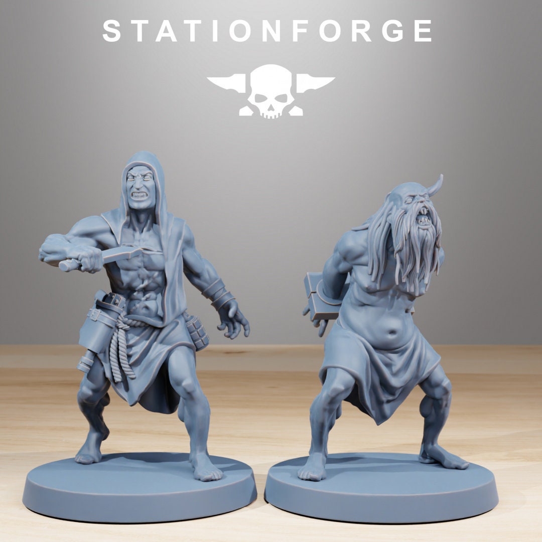 3D Printed Corrupted Guard Fanatics x10 by StationForge Miniatures