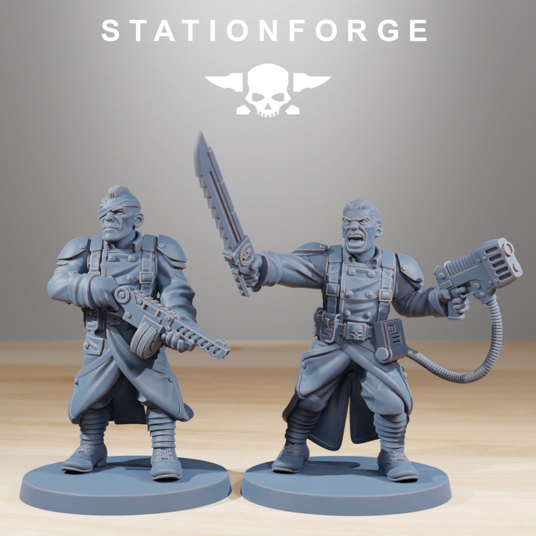 3D Printed Grim Guard Combatants x10 by StationForge Miniatures