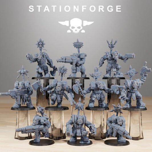 3D Printed Orkaz Skull Infantry x10 by StationForge Miniatures