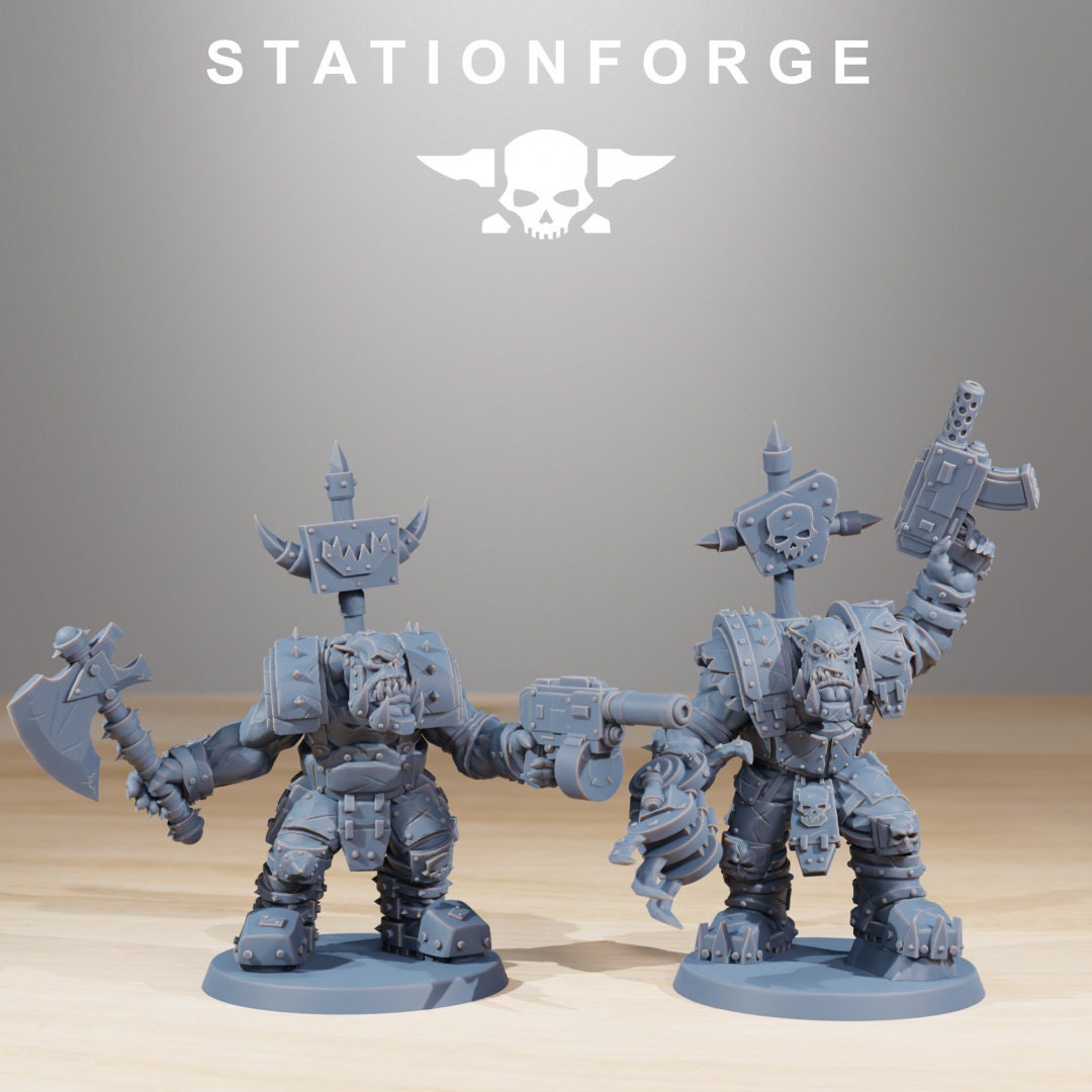 3D Printed Orkaz Skull Infantry x10 by StationForge Miniatures