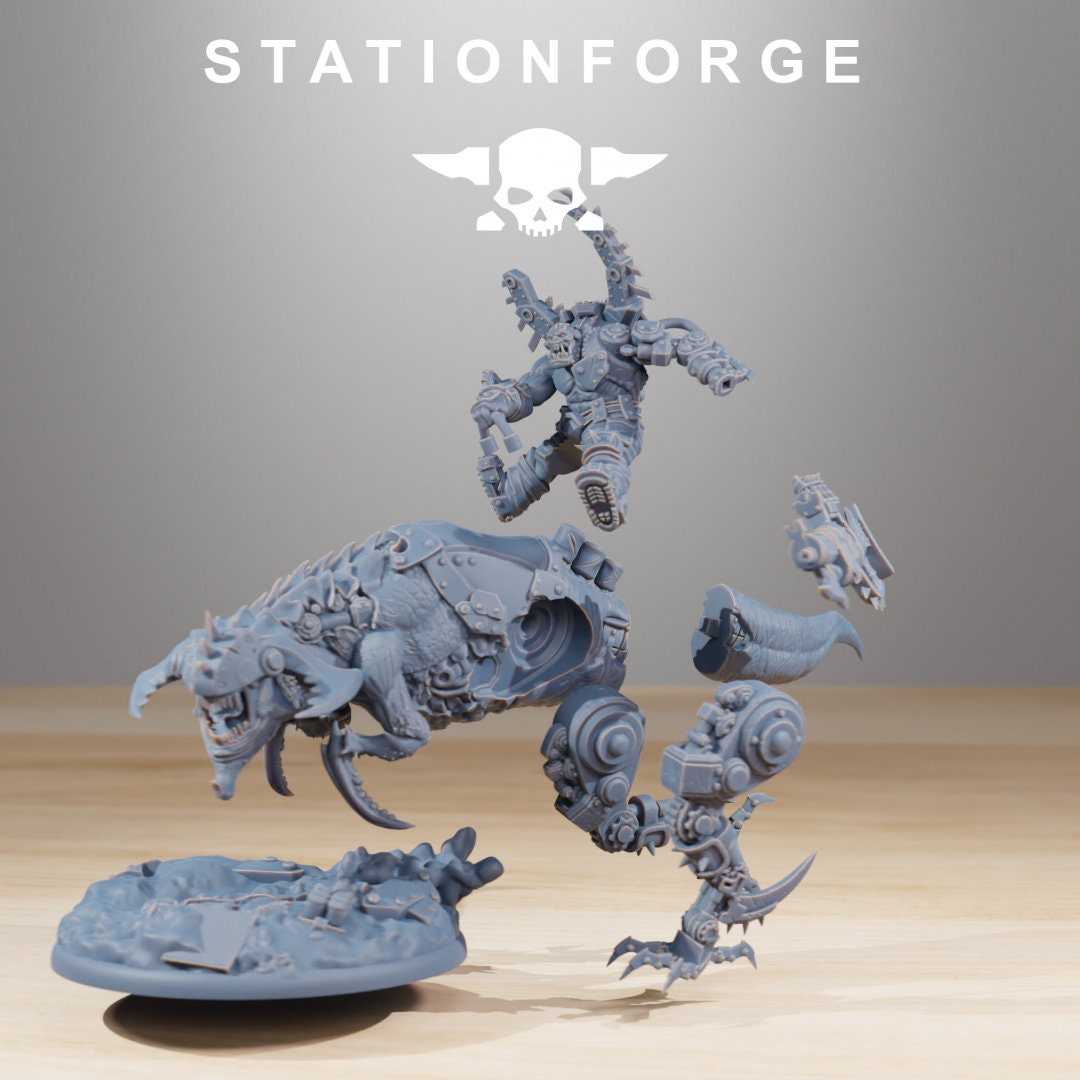 3D Printed Orkaz Beast Boss by StationForge Miniatures