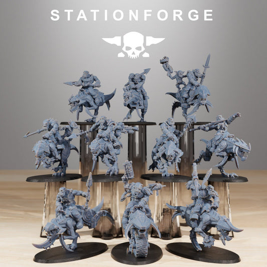 3D Printed Orkaz Beast Riders x10 by StationForge Miniatures