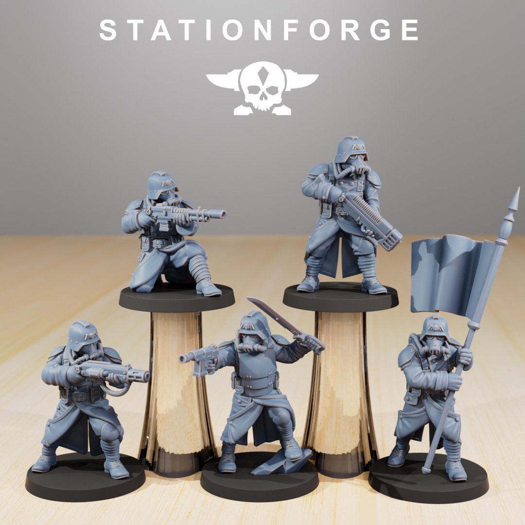 3D Printed GrimGuard Command Force by StationForge Miniatures