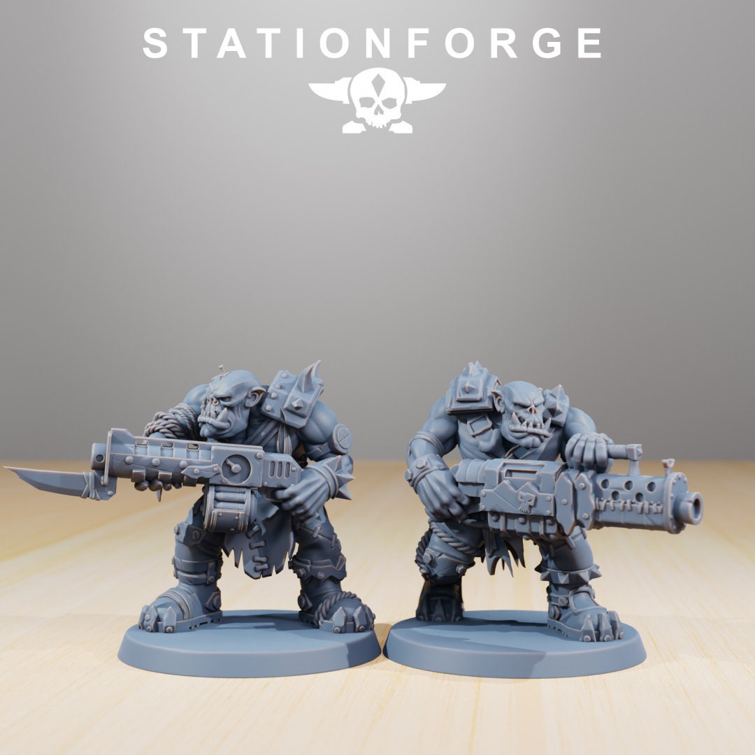 3D Printed Orkaz Strappaz x10 by StationForge Miniatures