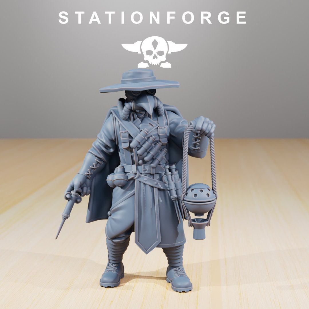 3D Printed GrimGuard Plague Doctor by StationForge Miniatures