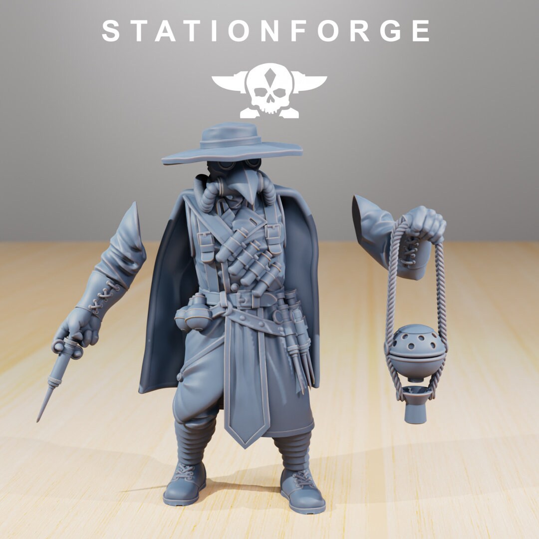 3D Printed Grim Guard Plague Doctor by StationForge Miniatures