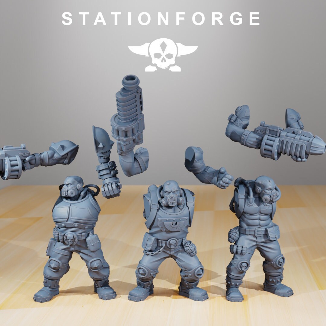 3D Printed National Guard Guerrillas x3 by StationForge Miniatures