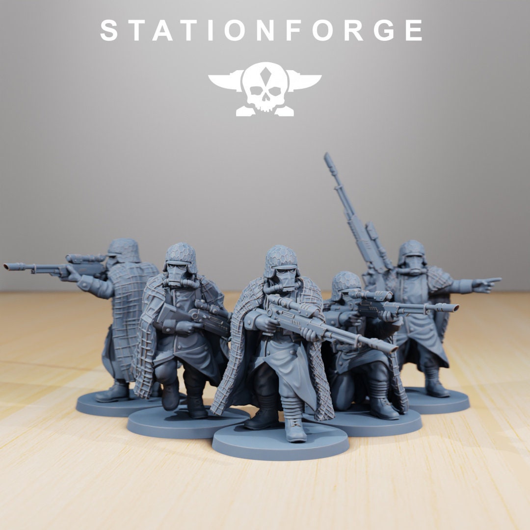 3D Printed GrimGuard Snipers by StationForge Miniatures