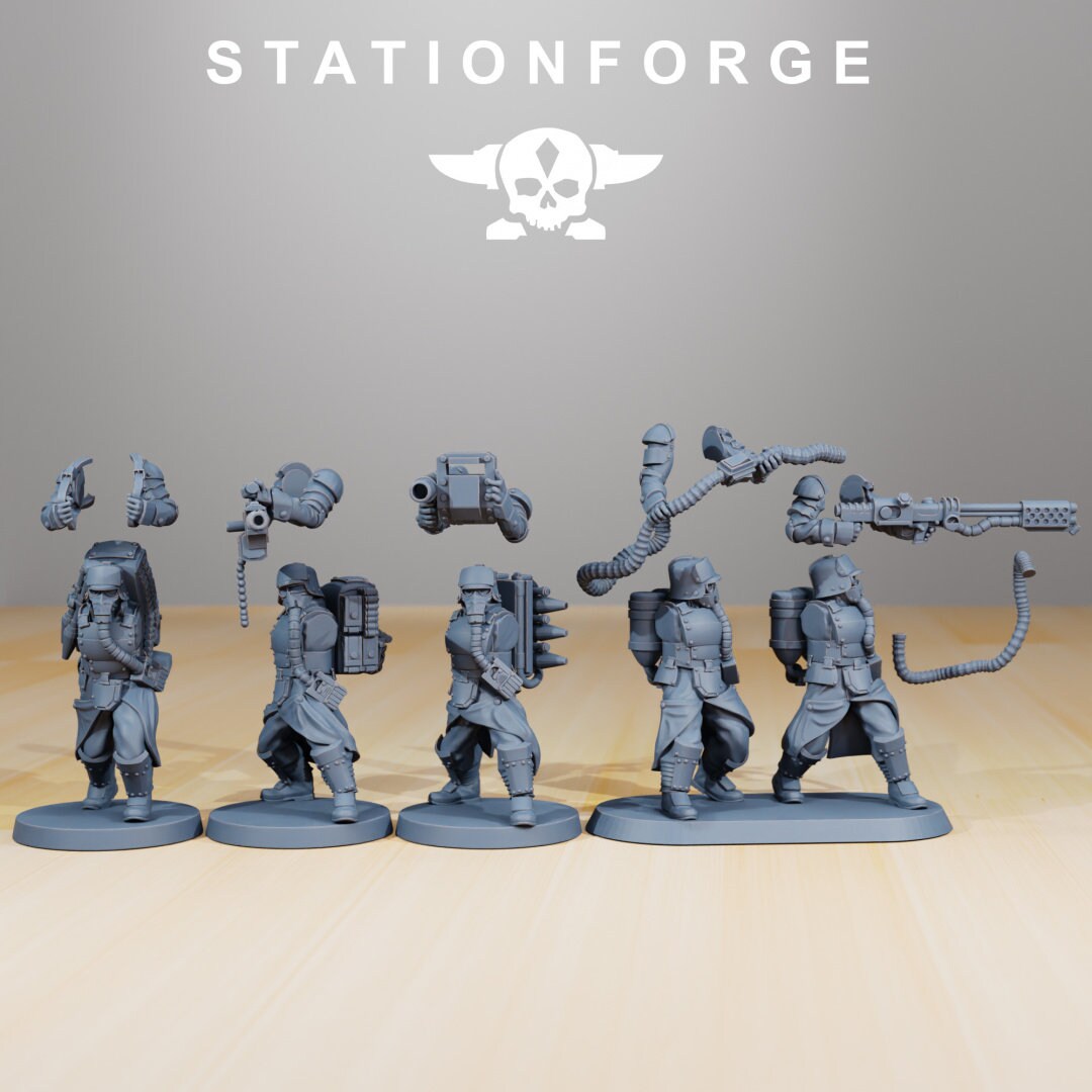 3D Printed Grim Guard Anti-Armor Squad by StationForge Miniatures