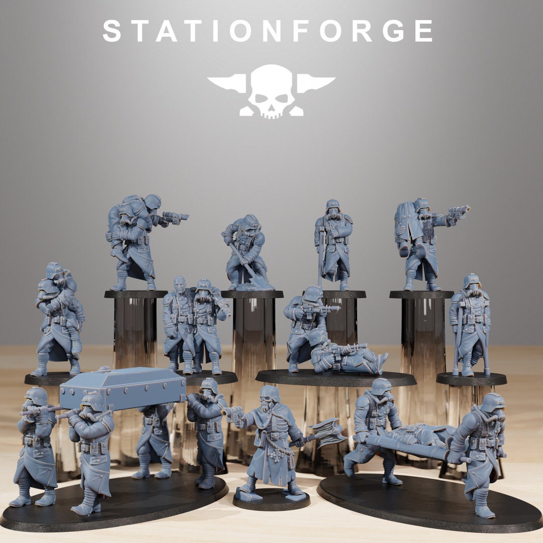 3D Printed Grim Guard Casualties by StationForge Miniatures