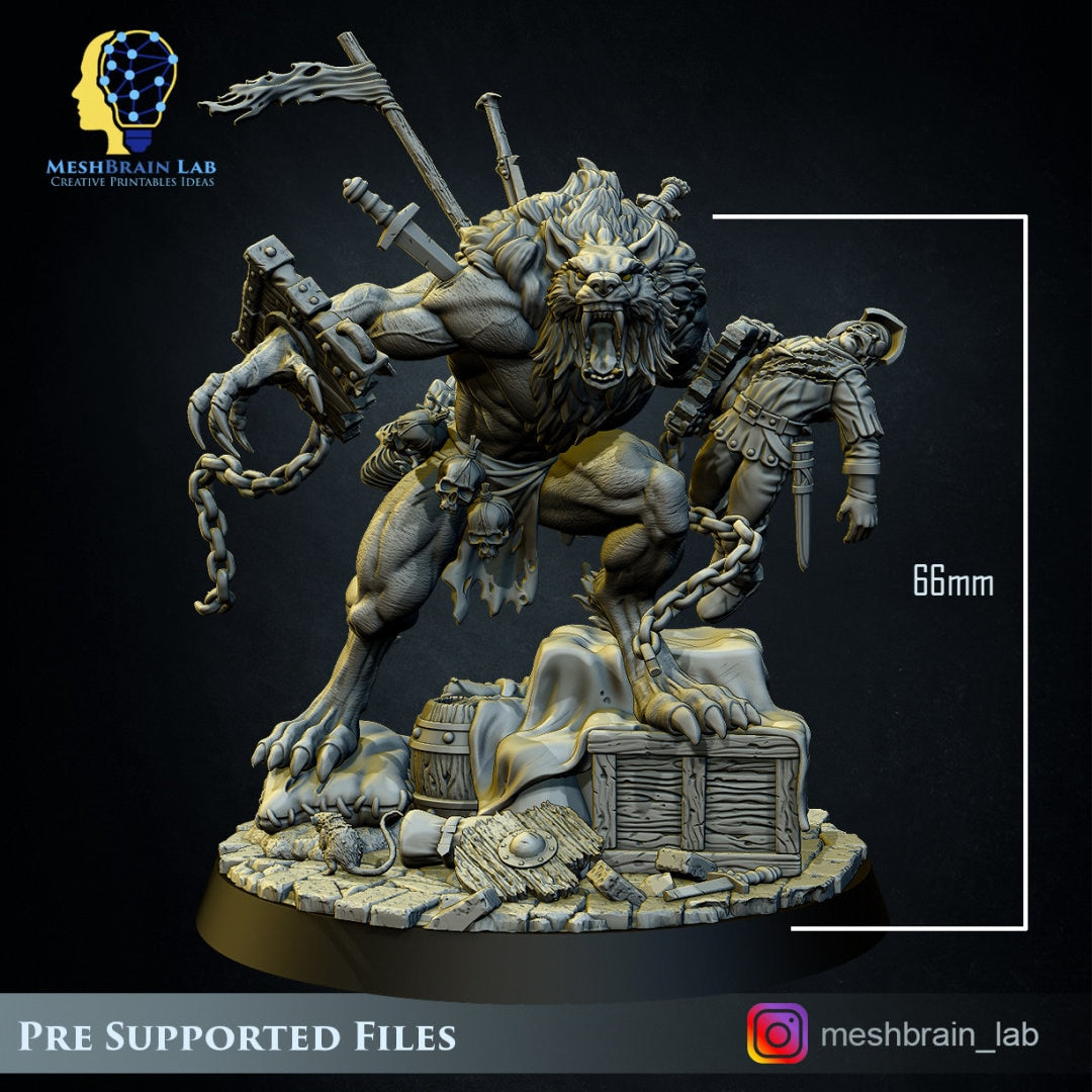 Meshbrain Lab 3d Printed Monstrous Werewolf by Meshbrain Labs – Last Hope Miniatures