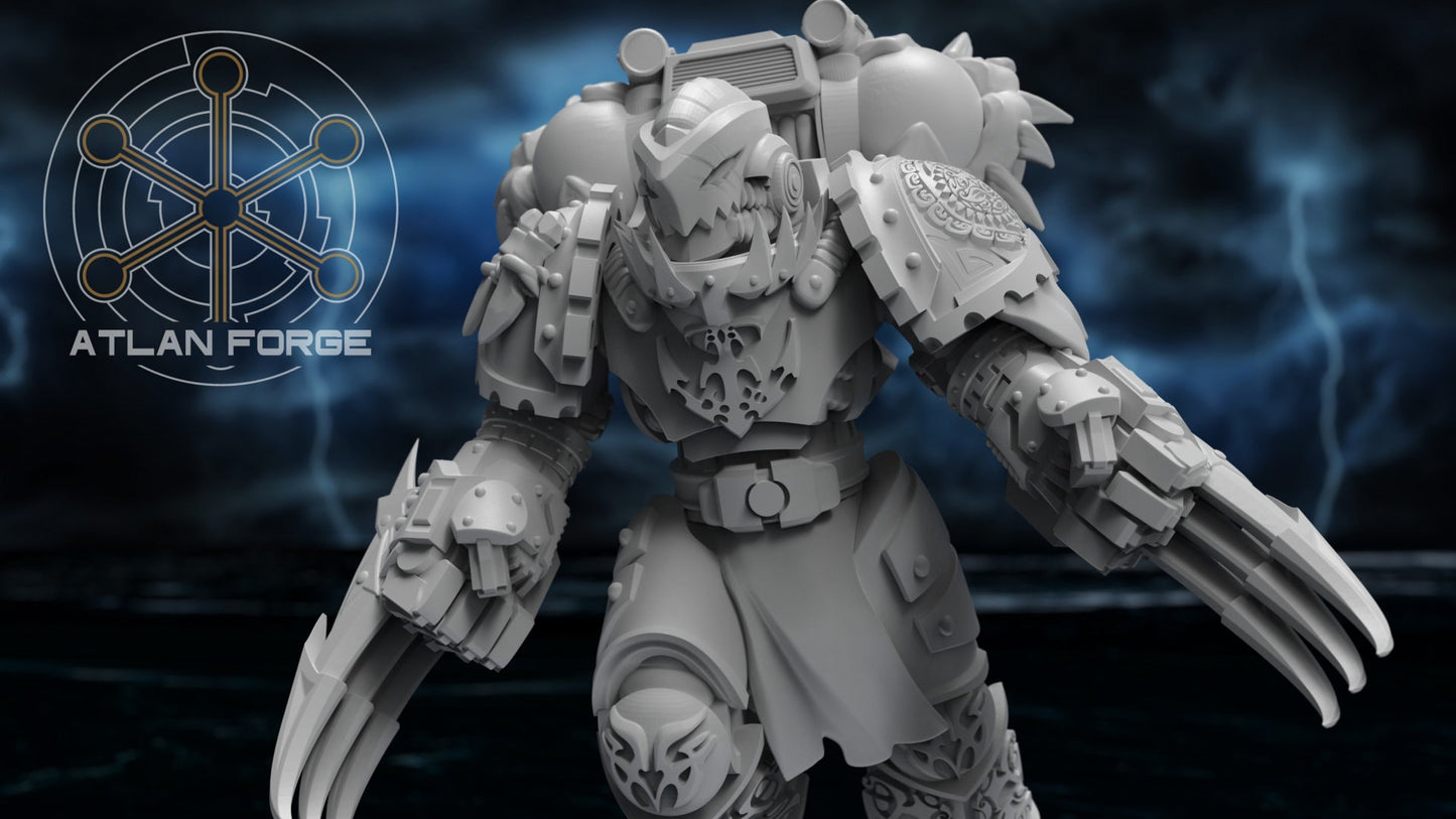 3d Printed Shark Knight Hunters x5 by Atlan Forge Miniatures