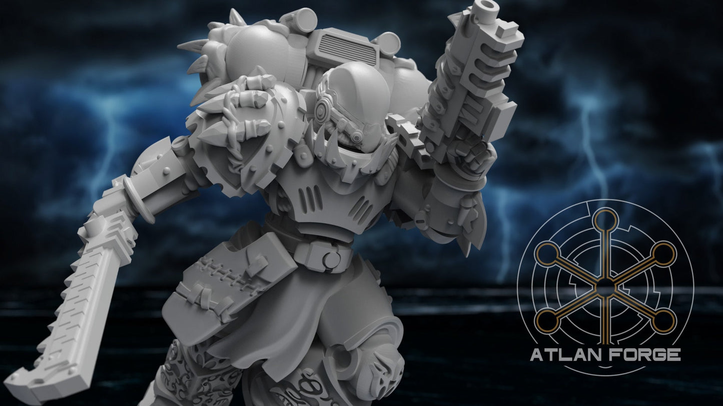 3d Printed Shark Knight Hunters x5 by Atlan Forge Miniatures