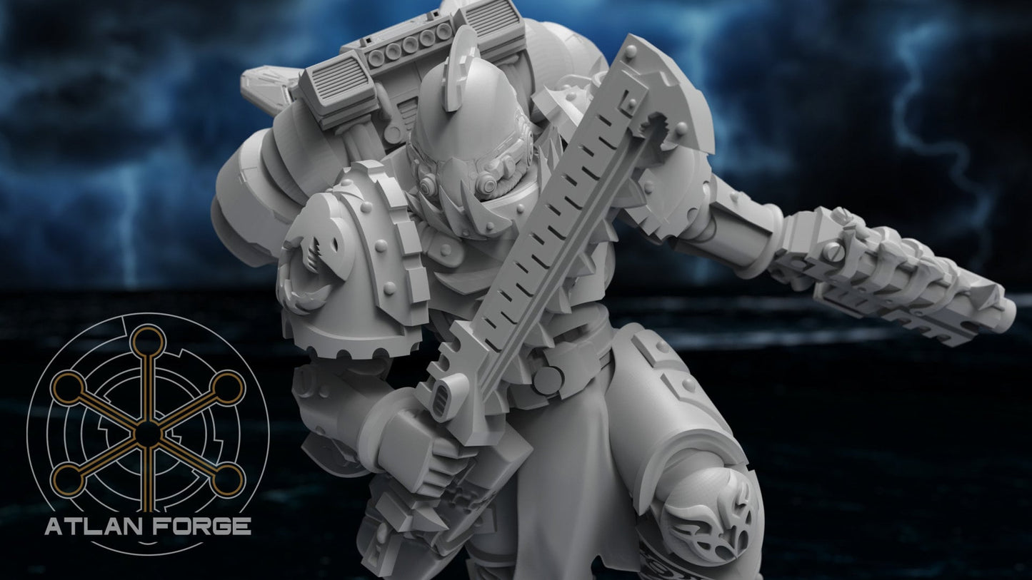 3d Printed Shark Knight Hunters x5 by Atlan Forge Miniatures