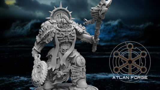 3d Printed Shark Knight High Priest by Atlan Forge Miniatures