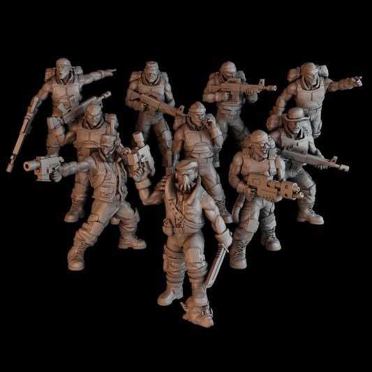 3d Printed "Green Hell" Division Squad x10  by DakkaDakka Miniatures