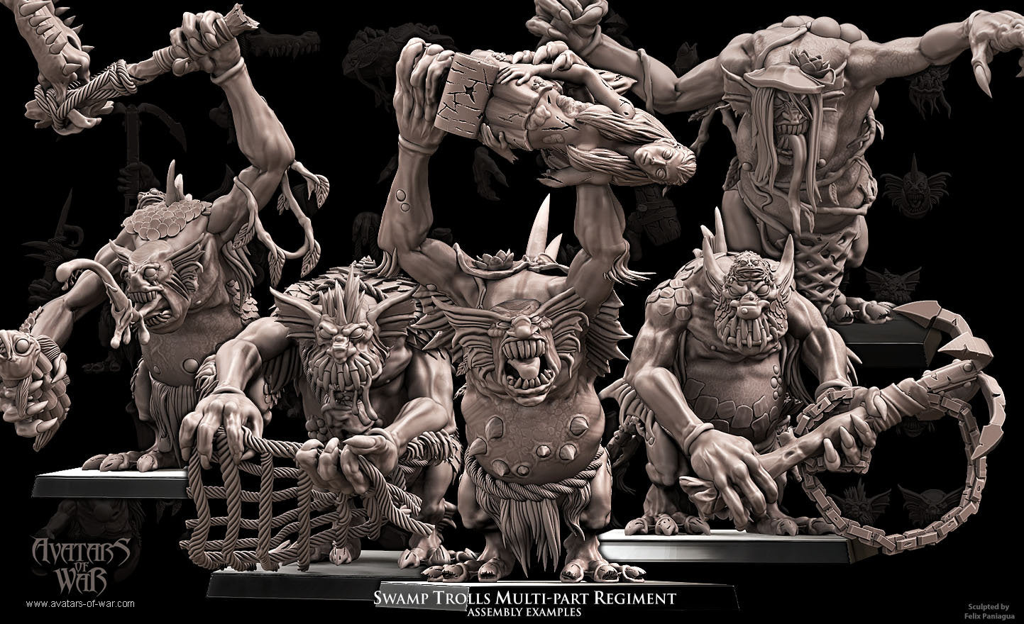 3D printed Swamp Trolls x5 by Avatars of War