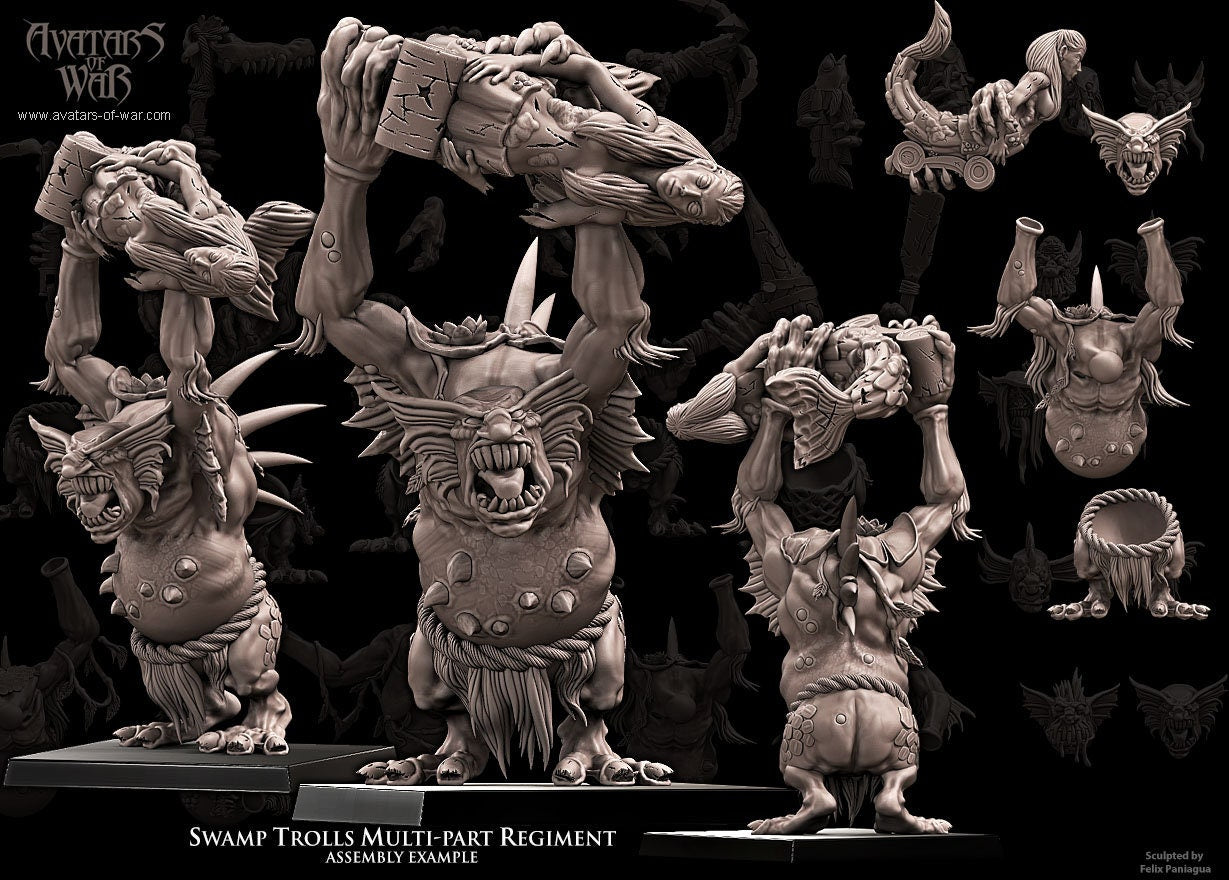 3D printed Swamp Trolls x5 by Avatars of War