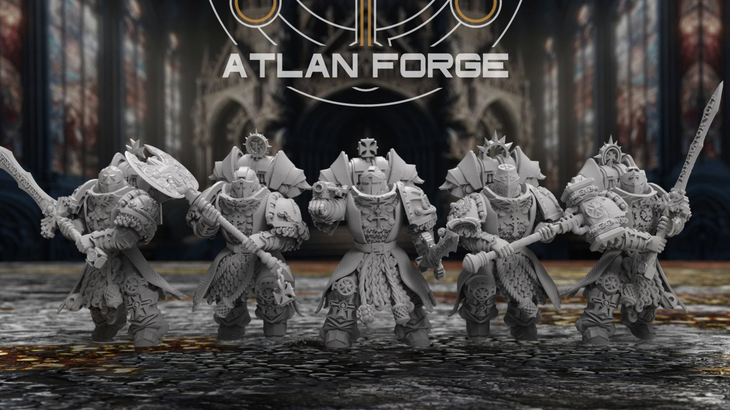 3d Printed Templar Paladins x5 by Atlan Forge Miniatures