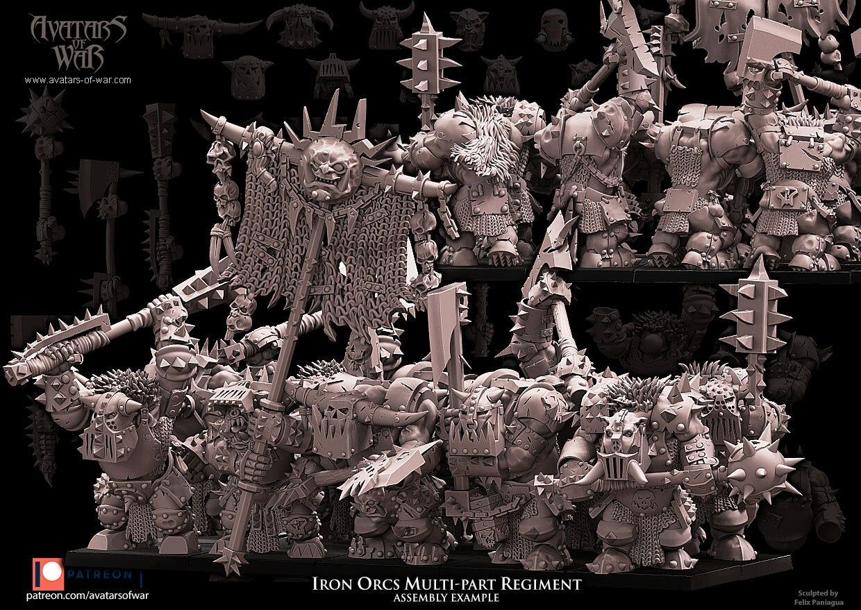 3D printed Iron Orc Regiment x8 by Avatars of War