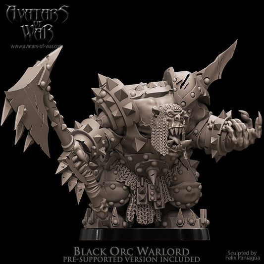 3D printed Black Orc Warlord by Avatars of War