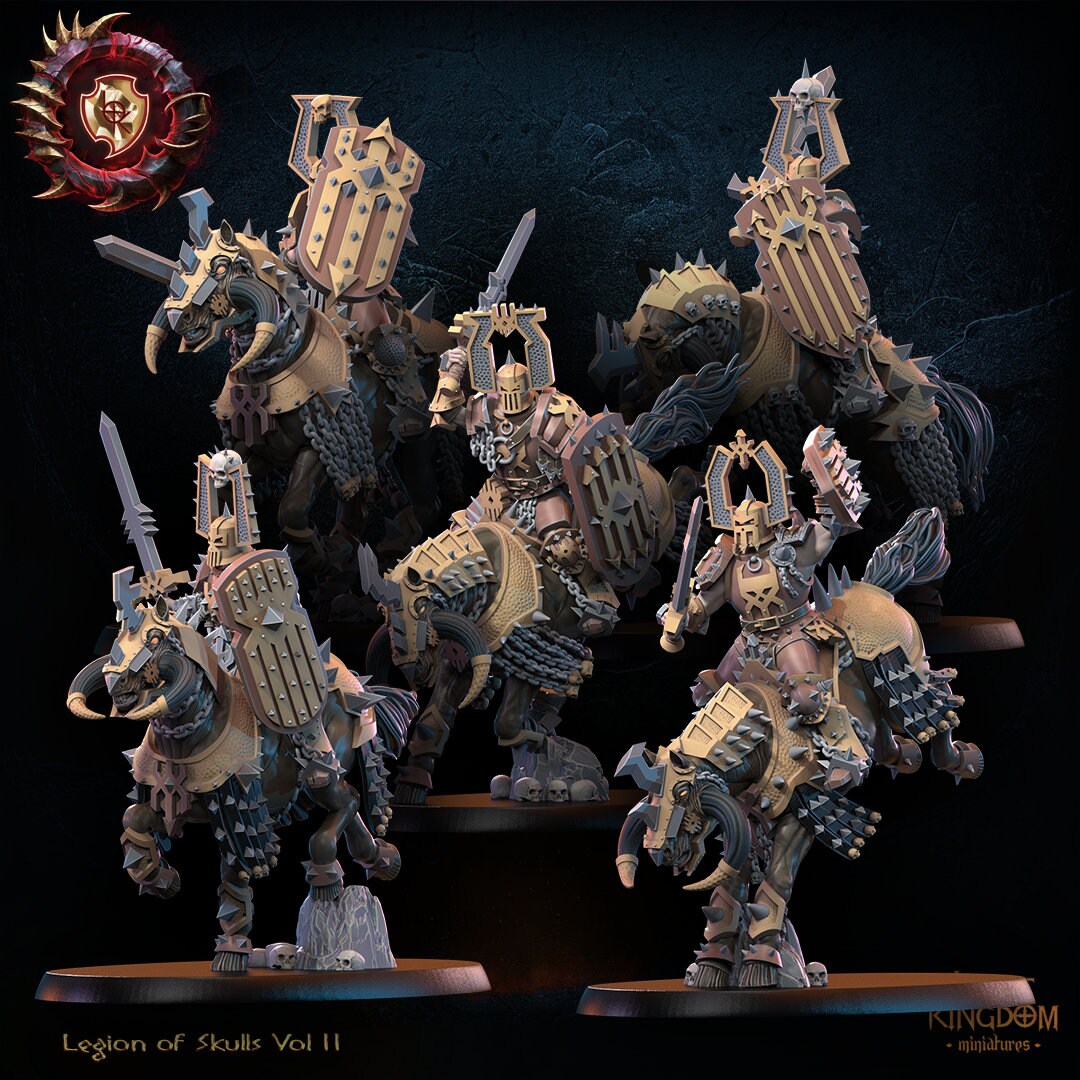 3D Printed Skull Collector Knights x5 by Lost Kingdom Miniatures