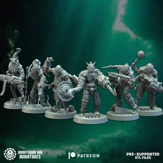 3d Printed Life Noxious Gunners x6 by Immaterium God Miniatures