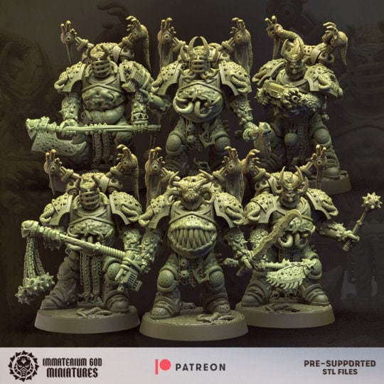 3d Printed Decay Soldiers x8 by Immaterium God Miniatures