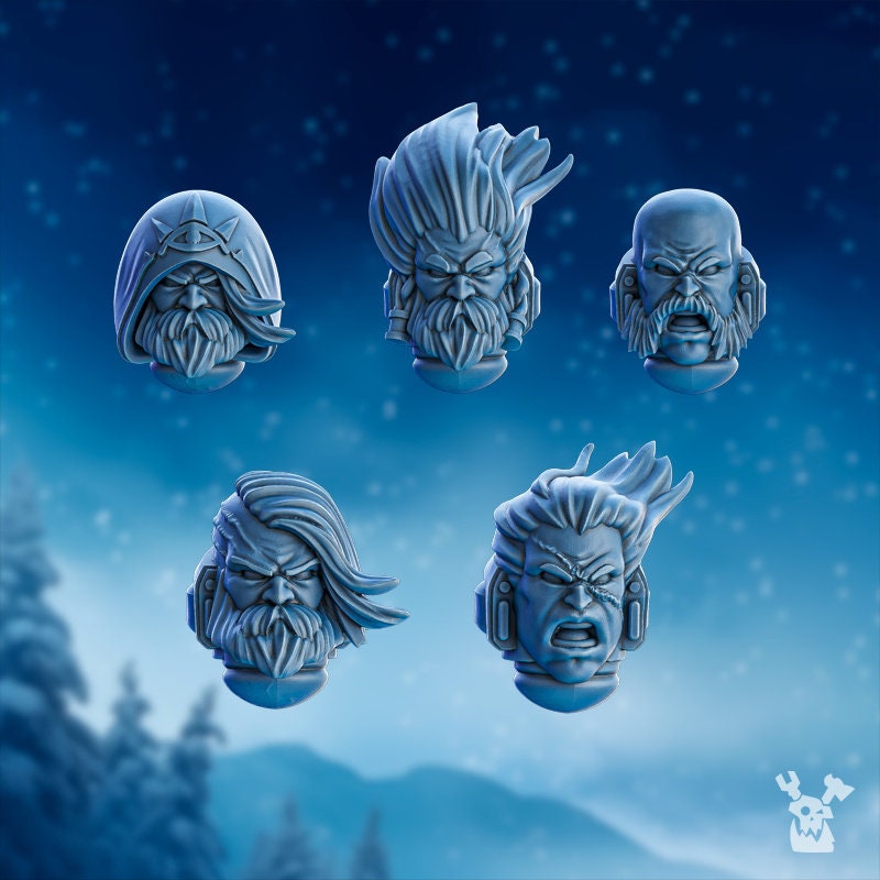 3D Printed Stormbringer Commander Heads x10 by DakkaDakka Mininatures