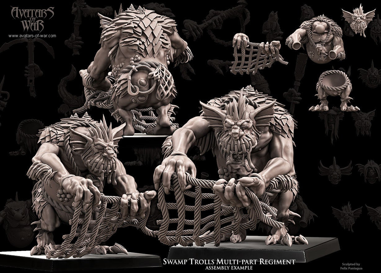 3D printed Swamp Trolls x5 by Avatars of War