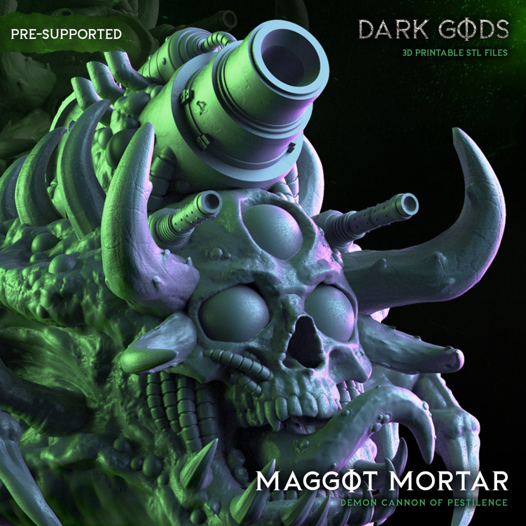 3D Printed Maggot Mortar by Dark Gods Miniatures