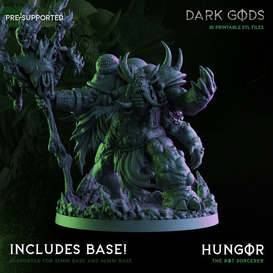 3D Printed  Hungor the Rot Sorcerer by Dark Gods Miniatures