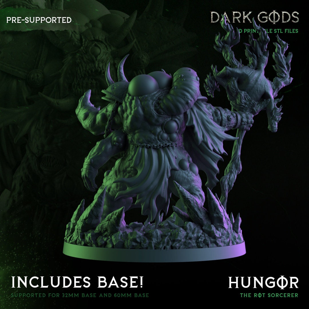 3D Printed  Hungor the Rot Sorcerer by Dark Gods Miniatures