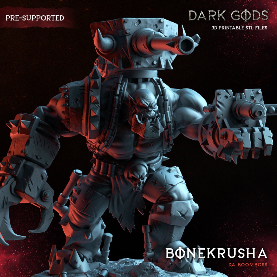 3D Printed Orc BoneKrusha by Dark Gods Miniatures