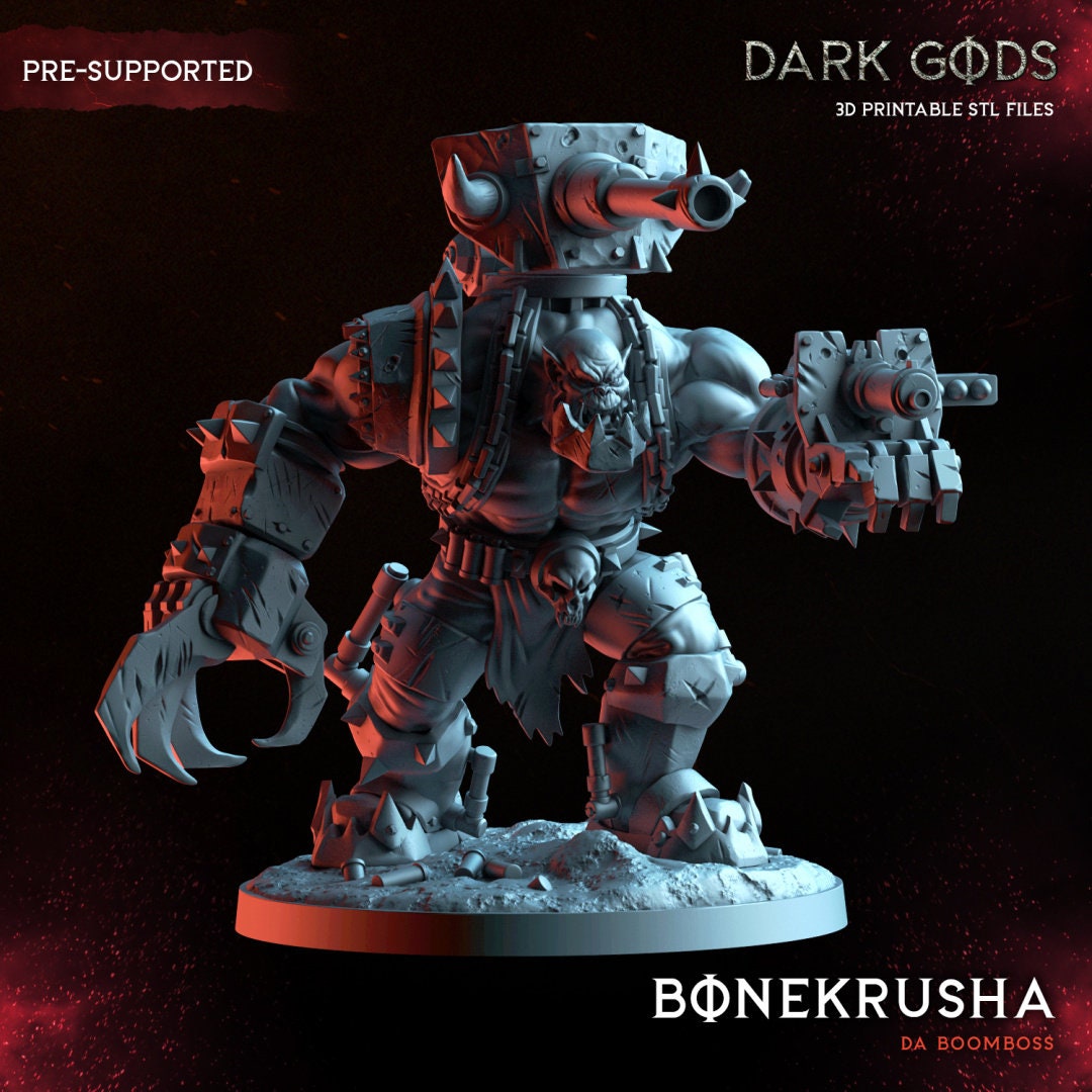 3D Printed Orc BoneKrusha by Dark Gods Miniatures