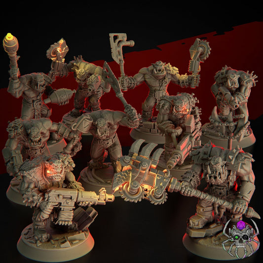 3D Printed Ork Wasteland Marauders x9 by EightLegsMiniatures