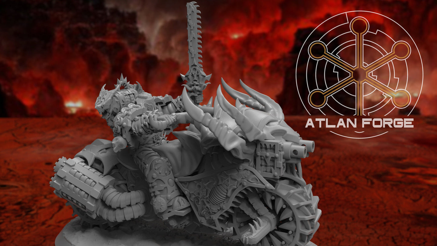 3d Printed Demonic Bikers of Hades by Atlan Forge Miniatures