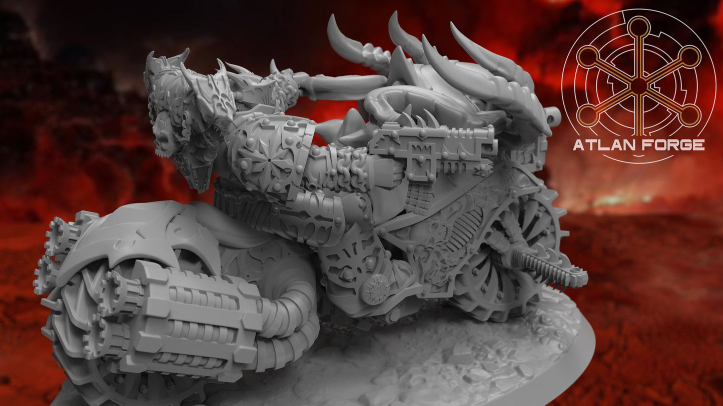 3d Printed Demonic Bikers of Hades by Atlan Forge Miniatures