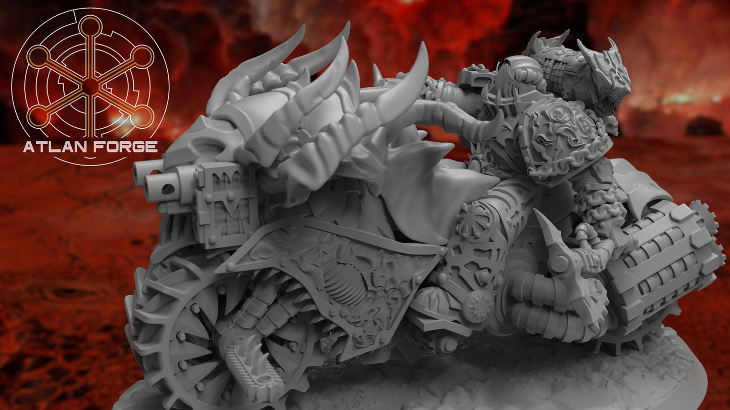 3d Printed Demonic Bikers of Hades by Atlan Forge Miniatures