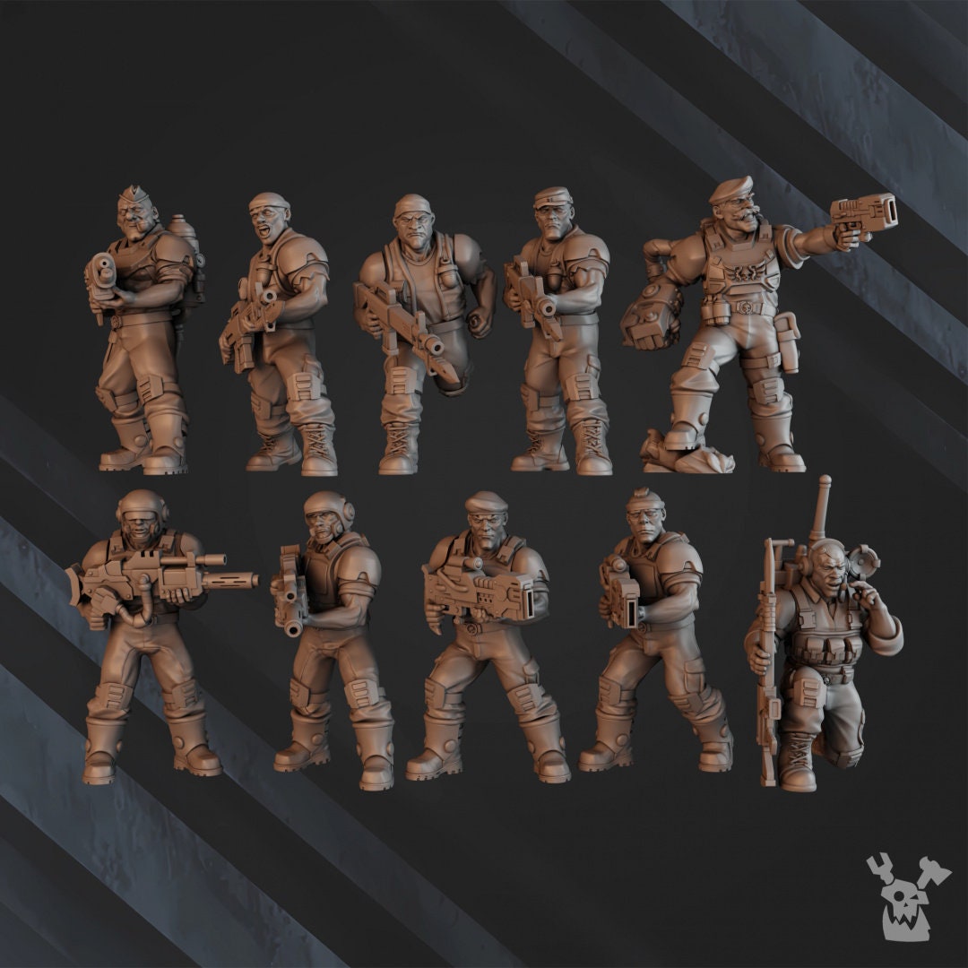 3d Printed Jungle Commando Squad x10 by DakkaDakka Miniatures