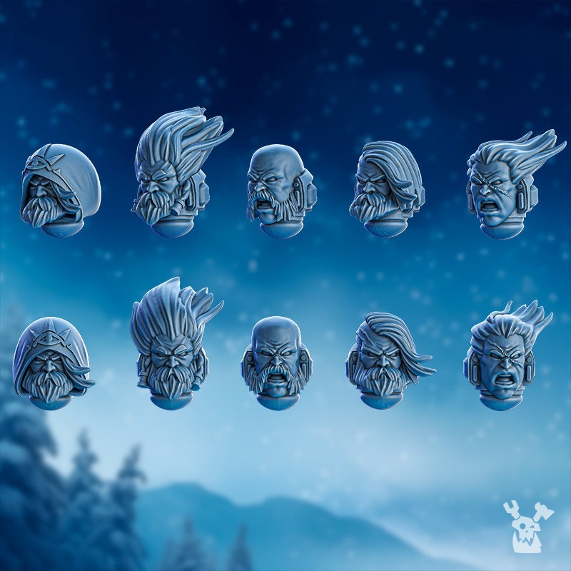 3D Printed Stormbringer Commander Heads x10 by DakkaDakka Mininatures