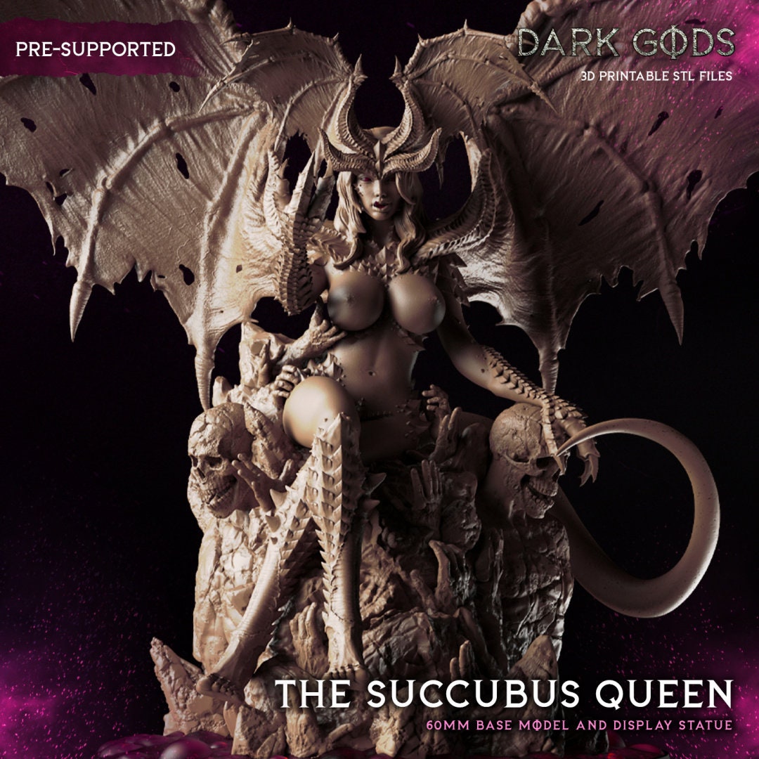 3D Printed Succubus Queen by Dark Gods Miniatures