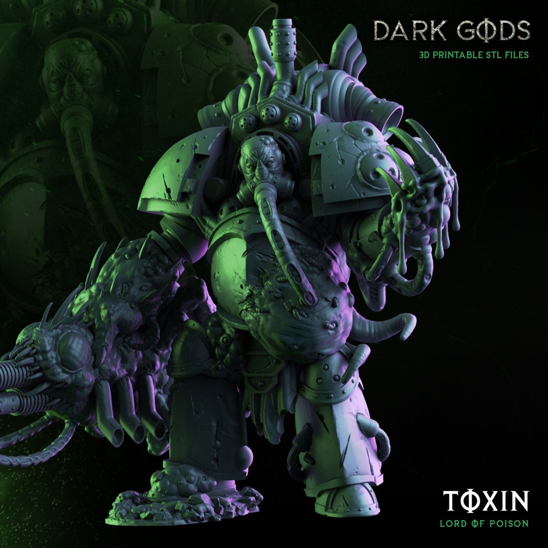 3D Printed Toxin and his Infected by Dark Gods Miniatures