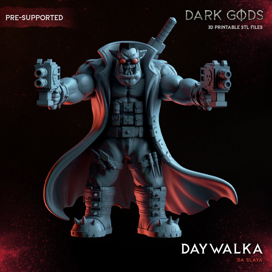 3D Printed Orc Daywalka by Dark Gods Miniatures