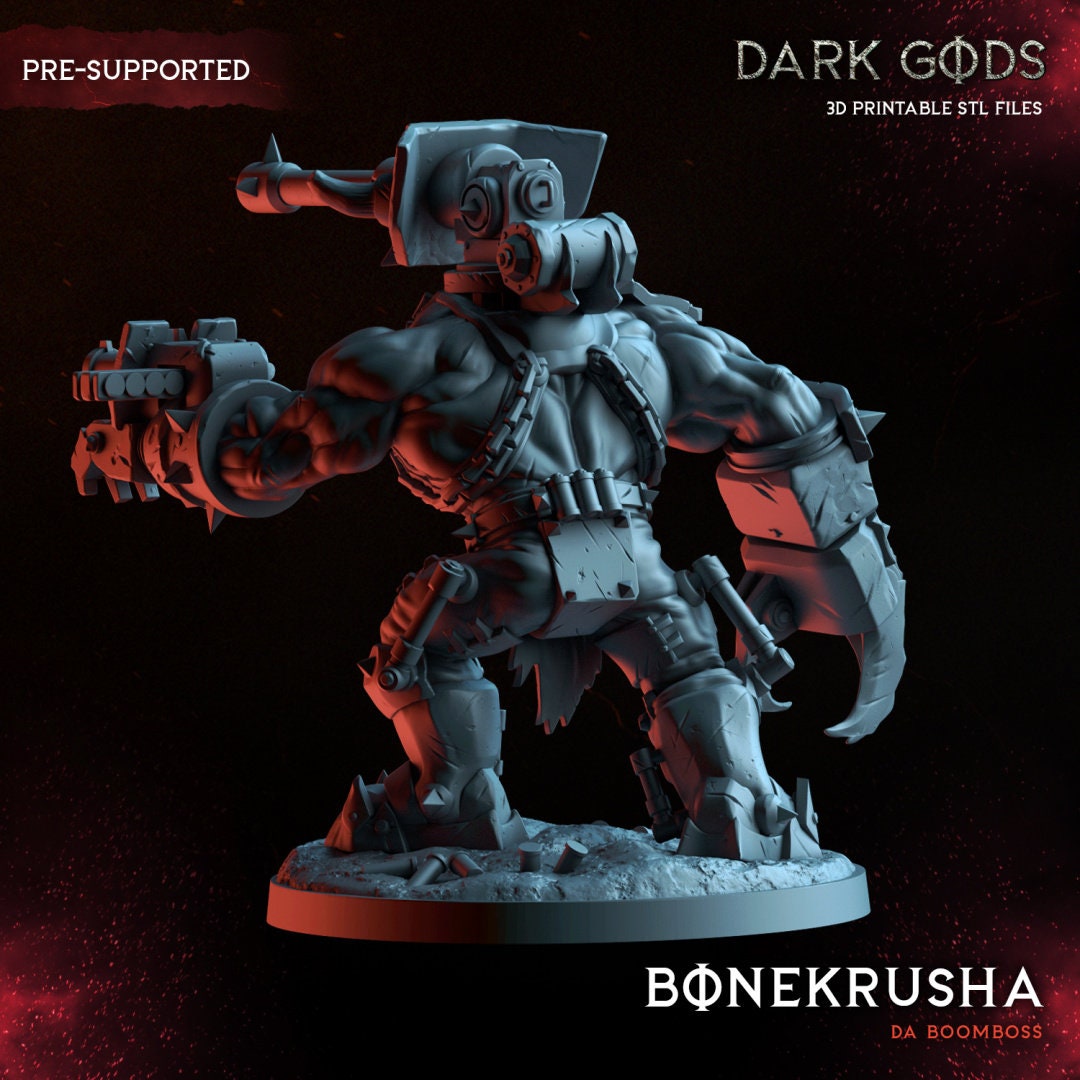 3D Printed Orc BoneKrusha by Dark Gods Miniatures