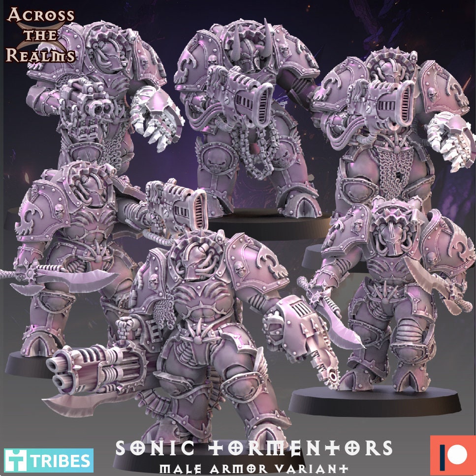 3d Printed Sonic Tormentors in Heavy Armor by EightLegs Miniatures